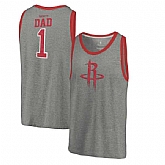 Houston Rockets Fanatics Branded Greatest Dad Tri-Blend Tank Top - Heathered Gray